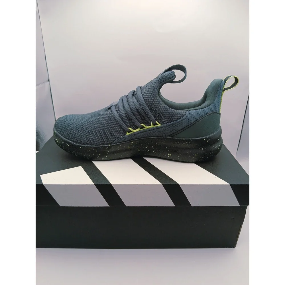 Adidas Lite Racer Adapt 7.0 K Kids Gray Black Lime Green Sneakers JR0814 Size 3